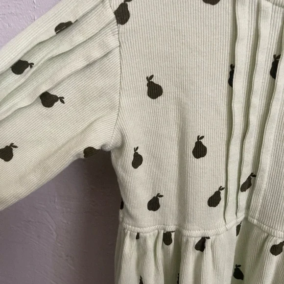 Kate Quinn Kids Green Dress with Pear Print - Picture 3 of 5